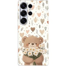 TechTree Samsung Galaxy S25 Ultra Uyumlu Romantik Sevimli Ayıcık Baskılı Silikon Kılıf