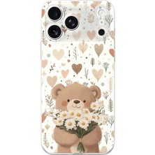 TechTree Iphone 17 Pro Uyumlu Romantik Sevimli Ayıcık Baskılı Silikon Kılıf