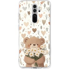 TechTree Redmi Note 8 Pro Uyumlu Romantik Sevimli Ayıcık Baskılı Silikon Kılıf