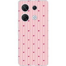 TechTree Infinix Gt 20 Pro Uyumlu Pembe Çizgili ve Mini Kalp Baskılı Silikon Kılıf