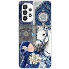 TechTree Samsung Galaxy A23 Uyumlu Geleneksel Motifli Beyaz At Baskılı Silikon Kılıf