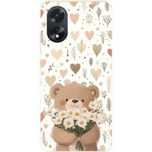 TechTree Oppo A38 Uyumlu Romantik Sevimli Ayıcık Baskılı Silikon Kılıf