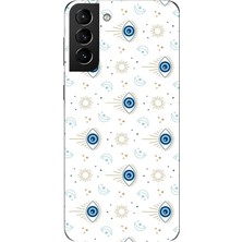 TechTree Samsung Galaxy S21 Plus Uyumlu Nazar Boncuğu Güneş ve Hilal Baskılı Silikon Kılıf