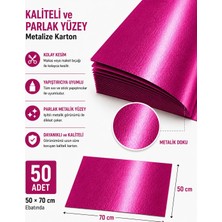 Lorempbox Metalize Fon Kartonu 250 gr Parlak Karton 50’li Paket – Okul, Hobi, Davetiye ve El Işi Çalışmaları Için Fuşya