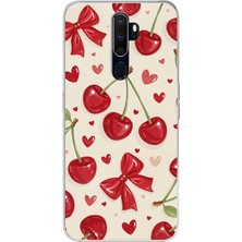 TechTree Oppo A5/a9 2020  Uyumlu Iraz, Kırmızı Kurdele ve Kalp Baskılı Silikon Kılıf