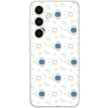 TechTree Samsung Galaxy S25 Uyumlu Nazar Boncuğu Güneş ve Hilal Baskılı Silikon Kılıf