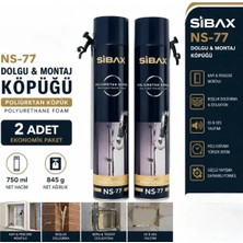 Sibax NS77-2 Poliüretan Pipetli Montaj Isı Ses Yalıtım Köpüğü Köpük 750 ml 845 Gram (2 Adet)