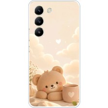TechTree Vivo V30 Lite Uyumlu Sevimli Tatlı Ayı Baskılı Silikon Kılıf