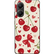 TechTree Poco X7 Pro Uyumlu Iraz, Kırmızı Kurdele ve Kalp Baskılı Silikon Kılıf