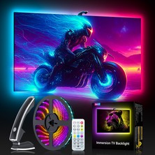 İdragon Tv Sync Rgbıc Ambilight LED Tv Arka Aydınlatma, 3.8 Metre, Mobil Uygulama ve Kumanda Kontrollü, Müzik Senkronizasyonlu, 55-65 Inç Tv Uyumlu DX23014