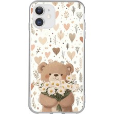 TechTree iPhone 11 Uyumlu Romantik Sevimli Ayıcık Baskılı Silikon Kılıf