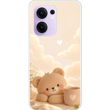 TechTree Oppo Reno 13F Uyumlu Sevimli Tatlı Ayı Baskılı Silikon Kılıf