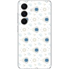 TechTree Samsung Galaxy S26 Uyumlu Nazar Boncuğu Güneş ve Hilal Baskılı Silikon Kılıf