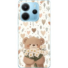 TechTree Redmi Note 14 4g Uyumlu Romantik Sevimli Ayıcık Baskılı Silikon Kılıf