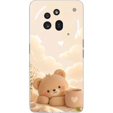 TechTree Nothing Phone (3A) Pro Uyumlu Sevimli Tatlı Ayı Baskılı Silikon Kılıf
