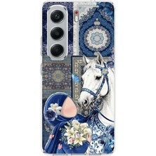 TechTree Tecno Camon 40 Uyumlu Geleneksel Motifli Beyaz At Baskılı Silikon Kılıf