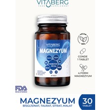 Vitaberg Magnezyum | Bisglisinat, Taurat, Sitrat, Malat + K2, B6, Bor, Selenyum