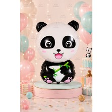 Parti Dükkanı Sevimli Panda Folyo Balon 49,4X76,6 cm Helyum Uyumlu Panda Şekilli Büyük Boy Folyo Balon Doğum Günü Safari Orman Temalı Parti Süsü
