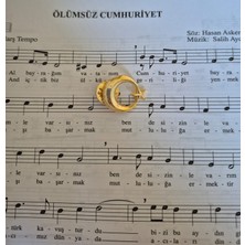 Müzik Ve Herşey Ay Yıldız Broş Gold