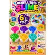 Open City 6'lı Slime Oyun Jeli Simli Streç Hamur Eğitici Duyusal Oyun Motor Beceri Geliştiren Oyuncak Renkli