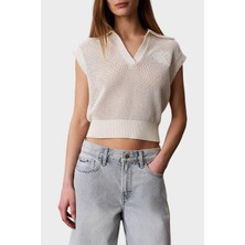 Calvin Klein Crochet Cropped Vest