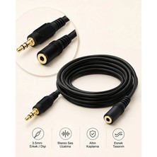10 Metre 3.5mm Erkek Dişi Ses Uzatma Kablosu Altın Uçlu Stereo Aux Kulaklık Hoparlör Telefon Bilgisayar Uyumlu