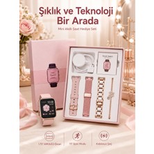 Tios Shop Krm Kadınlar Için Dokunmatik Ekran Akıllı Saat ve  Kablosuz Bluetooth Kulaklık Anc Özelliği