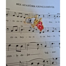 Müzik Ve Herşey Atatürk ve Türk Bayrağı Broş