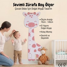 Mezora Zürafa Ahşap Çocuk Boy Büyüme Grafiği Cetvel / Aile Bebek Çocuk Odası Boy Ölçer