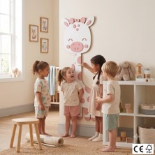 Mezora Zürafa Ahşap Çocuk Boy Büyüme Grafiği Cetvel / Aile Bebek Çocuk Odası Boy Ölçer
