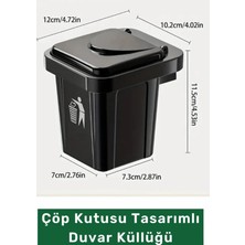 Safestore Çöp Kutusu Tasarımlı Duvar Küllüğü - Kapaklı Dekoratif Balkon Ofis Kül Tablası Paslanmaz Hazneli 1 Adet