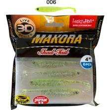 Lucky John Makora 3D Shad Tail 4'' (10.16 Cm) 6'lı Paket Silikon Yem 006