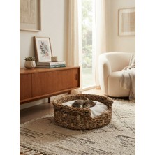 Panalı  Naturel Hasır Kedi / Köpek Yatağı 45 x 16 cm
