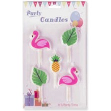Parti Sürprizi Ananas Flamingo ve Arkadaşları Mum Set