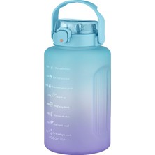 MarkEntegra Vagonlife Mega Büyük Boy 2500ML 2.5litre Pipetli/pipetsiz Kullanım Çift Renk Motivasyon Matarası