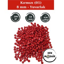 Zen Mozaik Sanatsal Mozaik Çalışmalarınız Için Yuvarlak Cam Mozaik Taşı - Çap 8 mm (200 Gram)