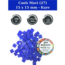 Zen Mozaik Sanatsal Mozaik Çalışmalarınız Için 15X15 mm - Kare Cam Mozaik Taşı (200 Gr)