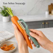 Yan Sebze Soyacağı Paslanmaz Çelik Bıçaklı Plastik Meyve Sebze Soyucu Çürük Temizleme Uçlu Şeffaf Kapaklı Sariva Home