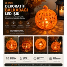 Saf Hobi 🎃 Dekoratif Balkabağı LED Işık