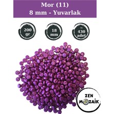 Zen Mozaik Sanatsal Mozaik Çalışmalarınız Için Sedefli Yuvarlak Cam Mozaik Taşı - Çap 8 mm (200 Gram)