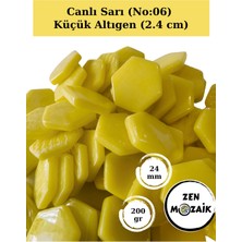 Zen Mozaik Sanatsal Mozaik Çalışmalarınız Için Altıgen Cam Mozaik Taşı - Kenar 12 Mm, Köşegen 24 mm (200 Gr)