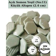 Zen Mozaik Sanatsal Mozaik Çalışmalarınız Için Altıgen Cam Mozaik Taşı - Kenar 12 Mm, Köşegen 24 mm (200 Gr)
