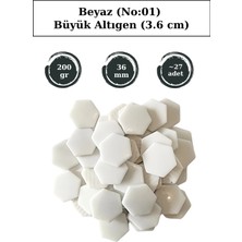 Zen Mozaik Sanatsal Mozaik Çalışmalarınız Için Altıgen Cam Mozaik Taşı - Kenar 18 Mm, Köşegen 36 mm (200 Gr)