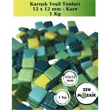 Zen Mozaik Sanatsal Mozaik Çalışmalarınız Için Karışık Renkli Cam Mozaik Taşları - 1 kg