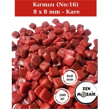 Zen Mozaik Sanatsal Mozaik Çalışmalarınız Için 8x8 mm - Kare Cam Mozaik Taşı (200 Gr)