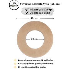 Zen Mozaik Yuvarlak Mozaik Ayna- Kolay Yapım Bazı | Mozaik Yapımına Uygun Hazır Şablonlu Ahşap Zemin