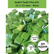 Zen Mozaik Sanatsal Mozaik Çalışmalarınız Için 12X12 mm Kare - Sedefli  Cam Mozaik Taşı (200 Gr)