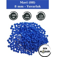 Zen Mozaik Sanatsal Mozaik Çalışmalarınız Için Sedefli Yuvarlak Cam Mozaik Taşı - Çap 8 mm (200 Gram)