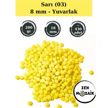 Zen Mozaik Sanatsal Mozaik Çalışmalarınız Için Sedefli Yuvarlak Cam Mozaik Taşı - Çap 8 mm (200 Gram)