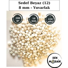 Zen Mozaik Sanatsal Mozaik Çalışmalarınız Için Sedefli Yuvarlak Cam Mozaik Taşı - Çap 8 mm (200 Gram)